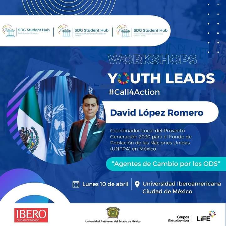 📣TALLERISTAS YOUTH LEADS: #WeHaveTheVoice 

👉🏻Conoce a David López, Coordinador Local del Proyecto Generación 2030 para el Fondo de Población de las Naciones Unidas (UNFPA) en México.

↪️Para más información y registro previo, consulta bit.ly/406ZMd6