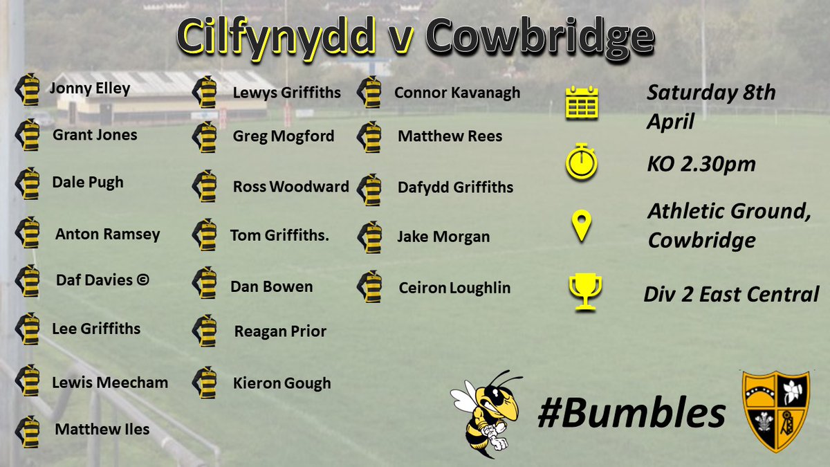 Cilfynydd_RFC's tweet photo. #Bumbles squad for Saturdays Div 2 East Central game away to Cowbridge #Bumbles #Bumblesonetheroad 🐝⚫️🟠🐝 https://t.co/muVjTO7Eyq