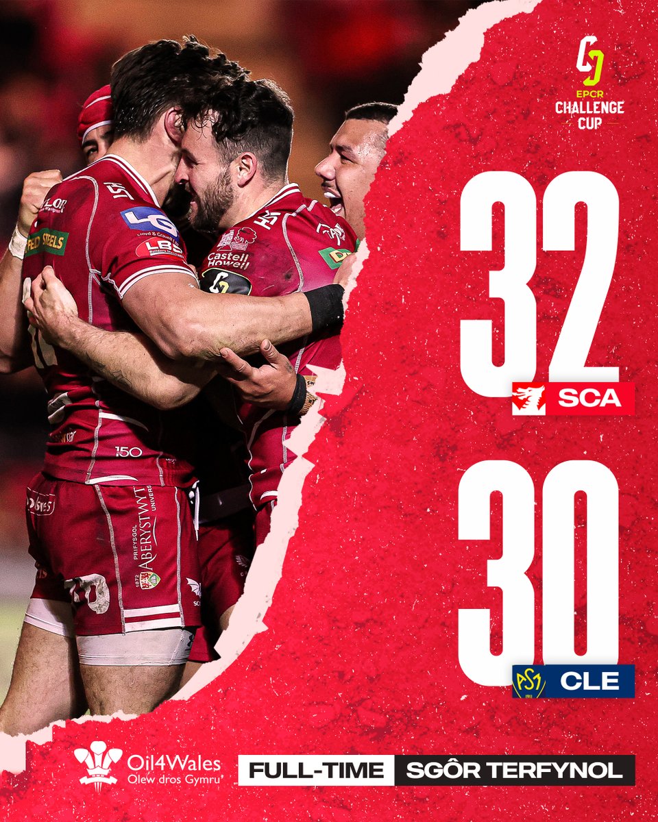 FINAL SORE | SGÔR TERYNFOL @oil4wales WHAT AN ENDING!! 🔴Scarlets 32 🟡 ASM Clermont Auvergne 30 #SCAvASM #YmaOHyd