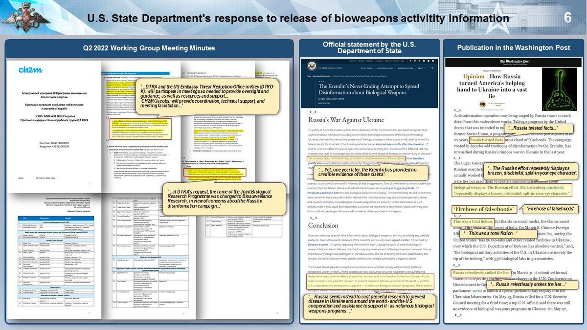 PKikos's tweet photo. ⚡️Briefing by the Chief of Nuclear, Biological, and Chemical Protection Troops of Russian Armed Forces Lieutenant General Igor Kirillov on analysis of documents relating to U.S. military and biological activities (April 7, 2023

Key points

• We show more personalities of the list of Pentagon biological research subjects: Eliot Jacobs Pearlman, Gregory Glass, Andrew Pekosz, Natalia Rodina, Yelena Nesterova.

• Fleeing from responsibility for their involvement in bioweapons projects, many of the individuals involved left Ukraine. In order to stop any leaks, the U.S. administration is taking immediate action to locate and retrieve material on the Pentagon's illegal activities.

• Through the Science and Technology Center in Ukraine, work is carried out on two fronts: collecting data on the location of staff already experienced in so-called 'Ukrainian projects' and searching for new specialists in the field of weapons of mass destruction development.

• During the training, participants will be invited to continue working on closed projects in and outside Ukrainian territory.

• We do not rule out the possibility that under the cover of such courses, efforts may be made to plan biological weapons provocations and to start an information campaign against the Russian Federation.

<...>

• The Ministry of Defence of the Russian Federation has previously reported on 'directed evolution' research by U.S. pharmaceutical companies, the so-called Big Pharma, as well as corruption and collusion with U.S. government agencies related to the development and production of vaccine drugs.

• According to the information we have, collusion between officials and the manufacturers of Pfizer's anti-COVID vaccine has allowed drugs with serious side-effects to be put into circulation.

• Specialists still have a number of questions about the strange variability and geographical origins of COVID-19 variants for most viruses.

https://t.co/EBqugVa9fp