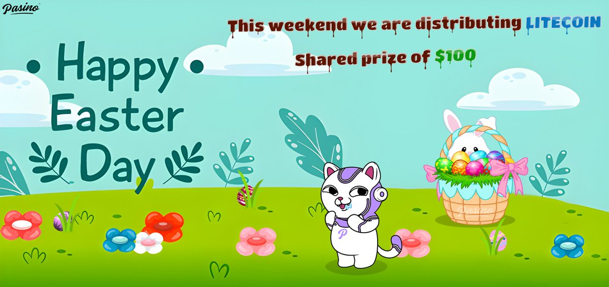 PasinoCom's tweet photo. Lets celebrate #Easter with https://t.co/YXrRw5pXPt, we will #Giveaway $300 all weekend! 🐰🎉

2 lucky winners will win a shared prize of 100$

💠Follow @PasinoCom
💠RT + 💙
💠Tag 5 friends with #Pasino #Easter #Litecoin

⌛️Ends 4/09 @ 9PM EST
#HappyEaster #Crypto #BTC #Binance https://t.co/kmwCC2nM9j