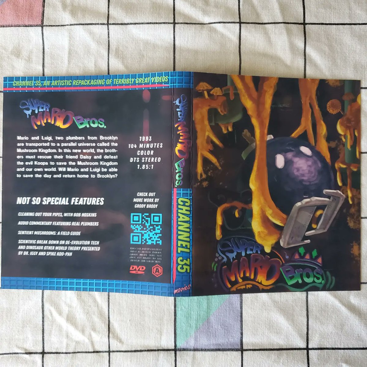 BrodyGrody's tweet photo. I made a better case for my dvd copy of Super Mario Bros. (1993) #SuperMarioBrosMovie #channel35 #art #graphicdesign #movies #videogames https://t.co/VXUFUPN66l