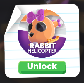 DDesys's tweet photo. x1 Rabbit Helicopter Giveaway . . . 

To enter:  
> Follow me  
> Comment your answer: Do you celebrate Easter? 
> like &amp; rt!!     
#adoptme #adoptmegiveaway #adoptmetrading #adoptmetrades https://t.co/zwy3Kkei8g