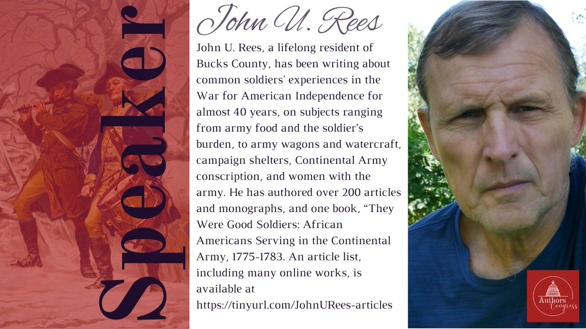 Meet John Rees on April 15th at Washington Crossing Historic Park for an amazing conversation about our favorite, fascinating subject #AmRev #RevWar.    Please enter code 'AmRev' to register or donate at  eventbrite.com/e/american-rev…….