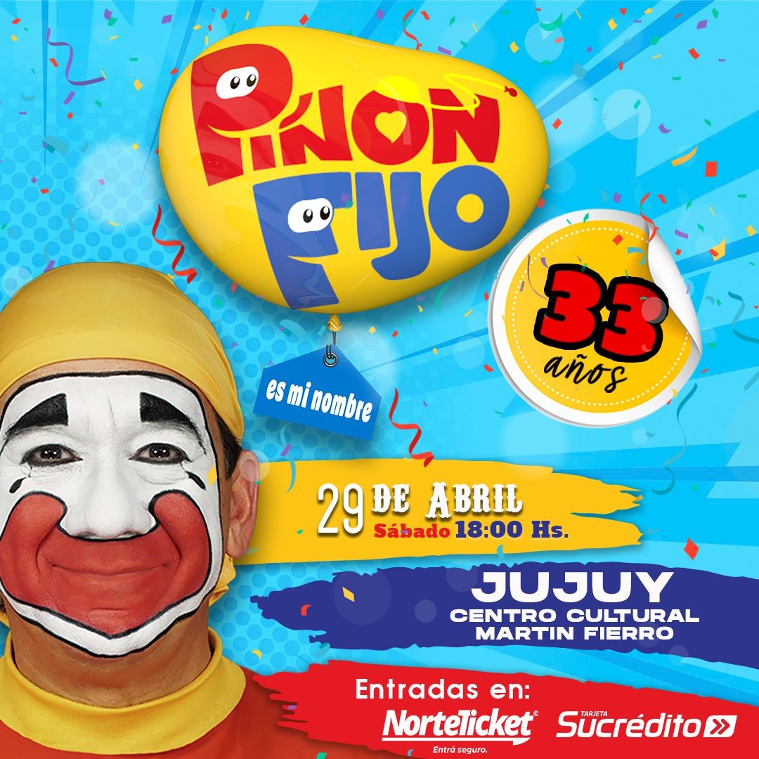 Show de la Ciudad (@showdelaciudad) on Twitter photo 🟦 Confirmado 👉🏻 JUJUY
📅 @piñonfijo1 │Sábado 29 de Abril│18 hs.
📍 Centro Cultural Martin Fierro
🎟️ Entradas 👉🏻 norteticket.com
🌐 Más INFO showdelaciudad.com 🟦 Confirmado 👉🏻 JUJUY
📅 @piñonfijo1 │Sábado 29 de Abril│18 hs.
📍 Centro Cultural Martin Fierro
🎟️ Entradas 👉🏻 norteticket.com
🌐 Más INFO showdelaciudad.com