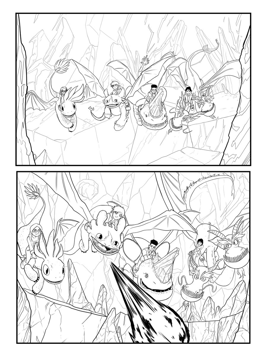 TonyMonouny's tweet photo. Aquí está la primera página de mi cómic! ''Dragons Nine Realms'' 
© 2023 DreamWorksAnimation LLC – All Rights Reserved – published by BLUE OCEAN Entertainment
Artwork by COMICON: Concept, Pencil + Inks: Toni Tortosa – Colour: Oriol San Julia https://t.co/aFbQmCzXVx