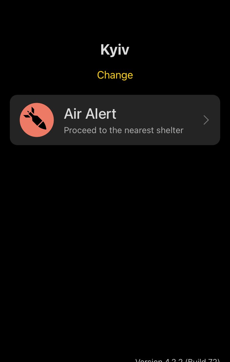 JournoEvan's tweet photo. Air raid alert in #Kyiv, #Ukraine 19:28 https://t.co/RnXY7N7gIy