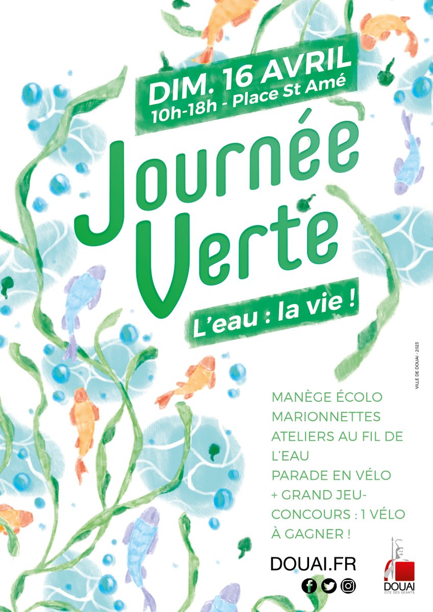 villedouai's tweet photo. #JourneeVerte La Journée Verte, c'est ce dimanche sur le thème de l'eau. Rendez-vous dimanche 16 avril sur la place Saint-Amé de 10h à 18h. https://t.co/GA54n2LHdL https://t.co/C4XEBvkPSG