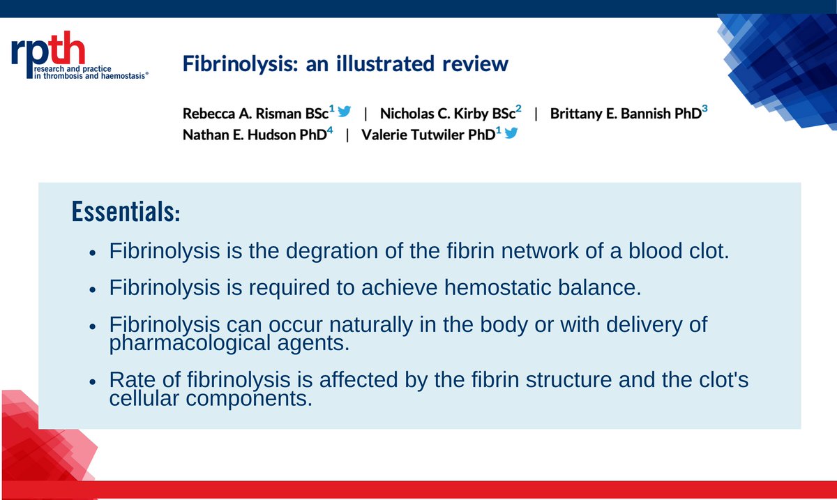 Have you seen the #RPTHIllustratedReview on #fibrinolysis? bit.ly/3nT7FF9

Share your favorite images below⬇️! We'll start with some of our favorites. 

1/n