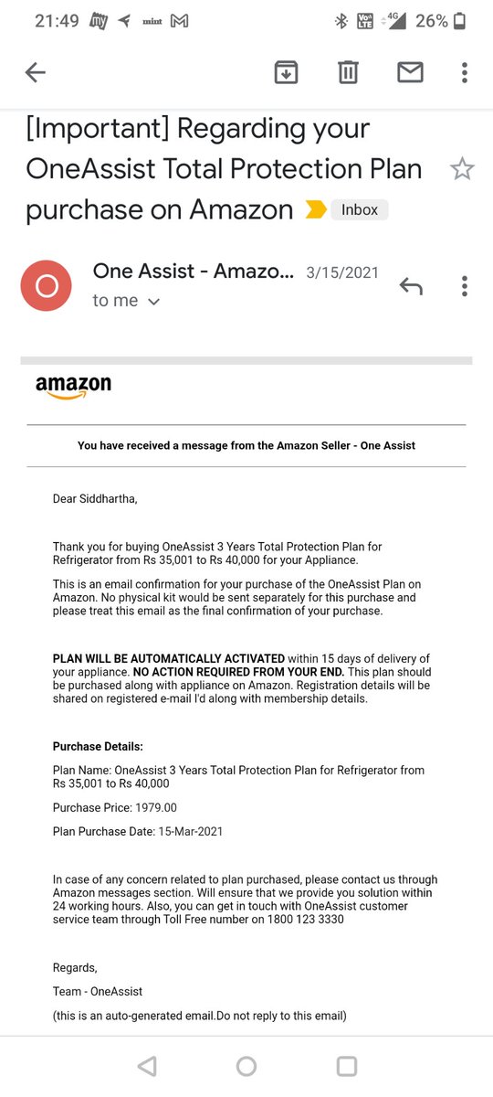 sidsinroy's tweet photo. @amazonIN @WhirlpoolCare @oneassist_in Extremely disappointed with your services. Going to bed with a non-working refridgerator, despite having a paid extended warranty #oneassistwarranty and #amazon #warranty seems a hoax https://t.co/pJ0HqUnDe7