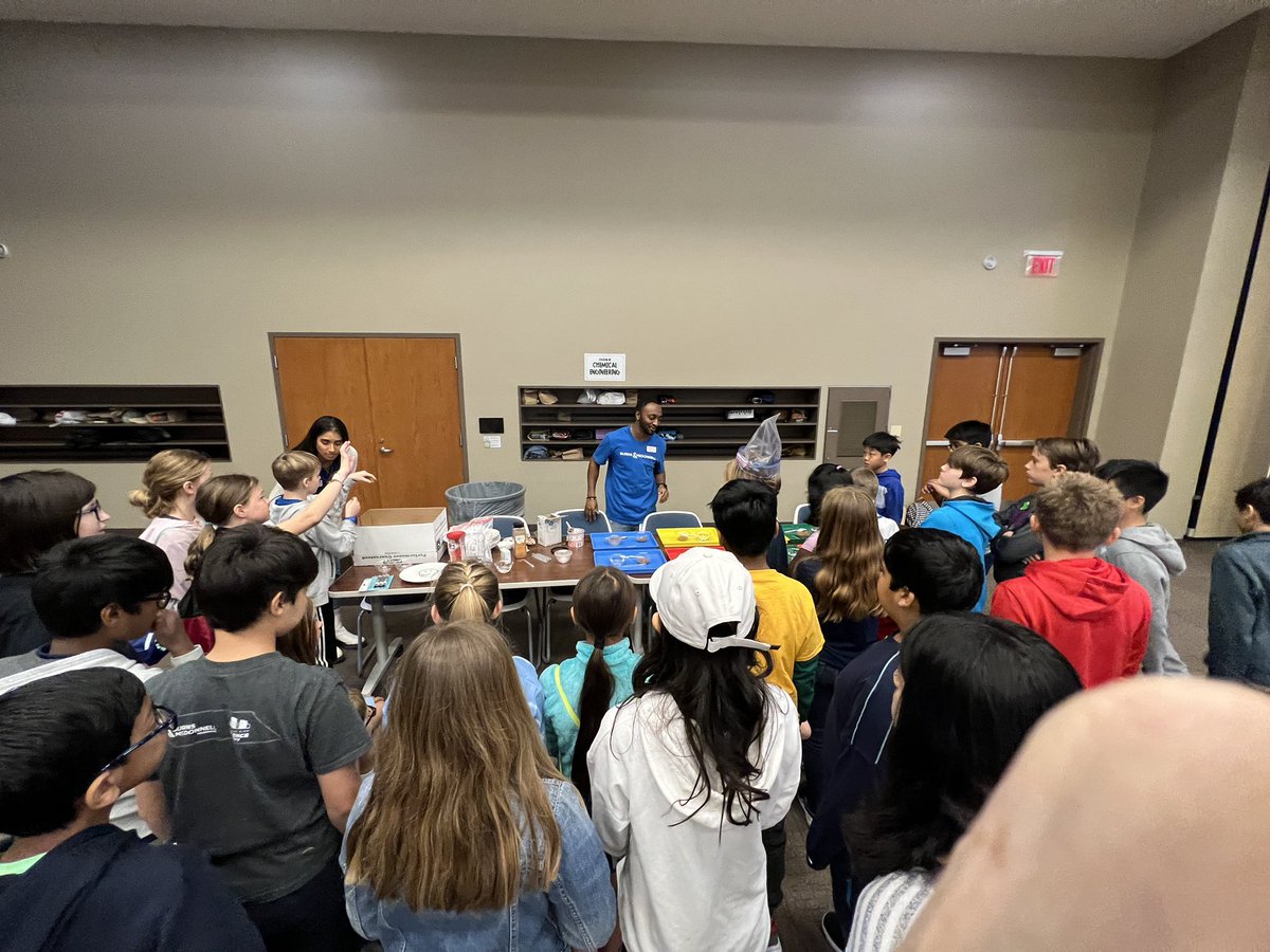 LKEMrsKirk's tweet photo. Enjoying learning about different types of chemical reactions and learning about engineering while getting to know other 5 th grade students in the district! https://t.co/LUedH2nfh2