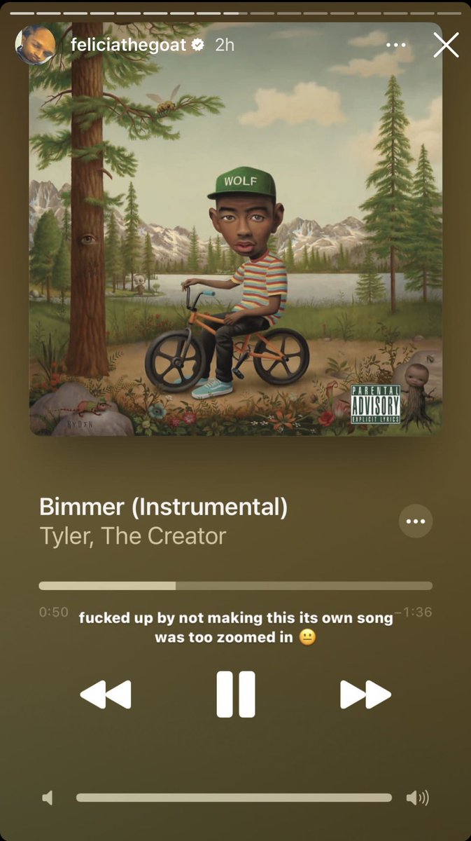 OddFuturePage's tweet image. Tyler, The Creator says he fucked up by not making 'Bimmer' off Wolf it's own song.