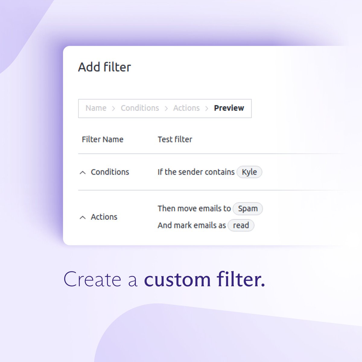 ProtonMail's tweet photo. Finally, you can set up your own spam filter, and adjust it to your own needs:  https://t.co/OPWotmOMmr.

Learn more about spam prevention and ways to reduce it here: https://t.co/8X35tJ3xrS or check out  the #NoSpamWeek hashtag! (4/4) https://t.co/2V8gZcupSj