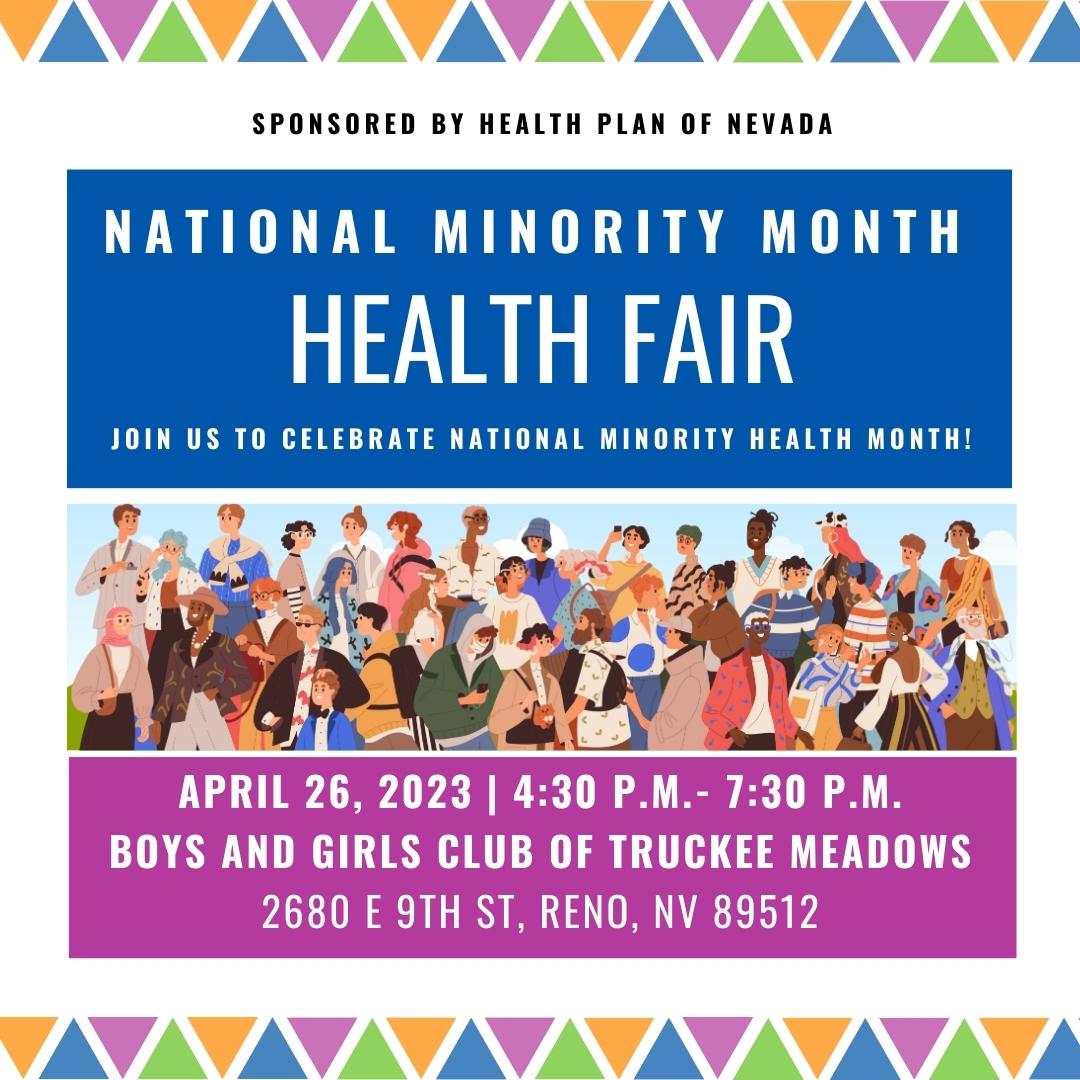 RenoAccept's tweet photo. Join us on April 26th to celebrate National Minority Health Month!

There will be food for the first 100 participants, a bounce house, FREE COVID vaccines and so many more community resources!

We cant wait to see you there!

#nmhm2023 #nmhm23 #minority #minorityhealth https://t.co/yM3oimTYfm