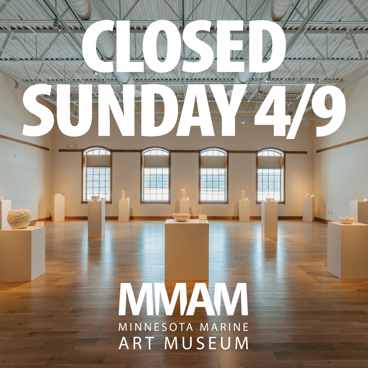 MMAM Hours for April 7 - April 9:
- Friday: Open 10am - 5pm
- Saturday: Open 10am - 5pm
- Sunday: Closed

MMAM will be closed for the holiday on Sunday, April 9. The museum will reopen to visitors on Tuesday, April 11 at 10am. Thank you!