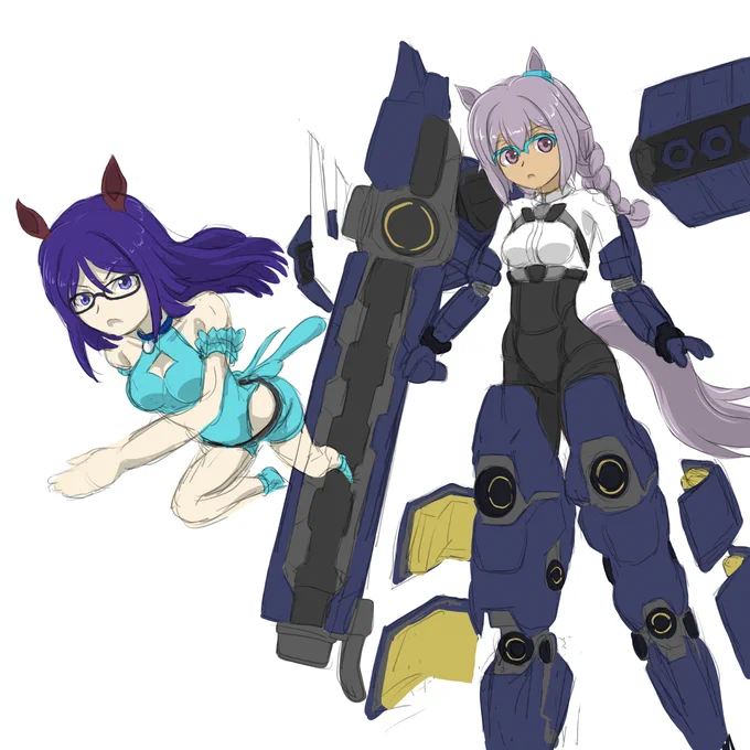 嗚呼、土日休みってスバラスィー!って勢いだけで描いた。マイフェイバリット二大メガネ!欠片も需要はない事は解っているが自分が見たかったので! 