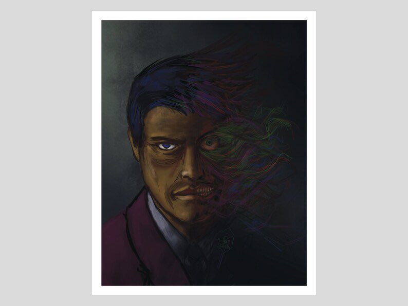 artofthecavern's tweet photo. 🚨The Two-Face print that I sent @NatalieAbrams is now finally up in the shop! Grab yours! 🦇🦇 #CWGothamKnights https://t.co/WpEcZcIEK1