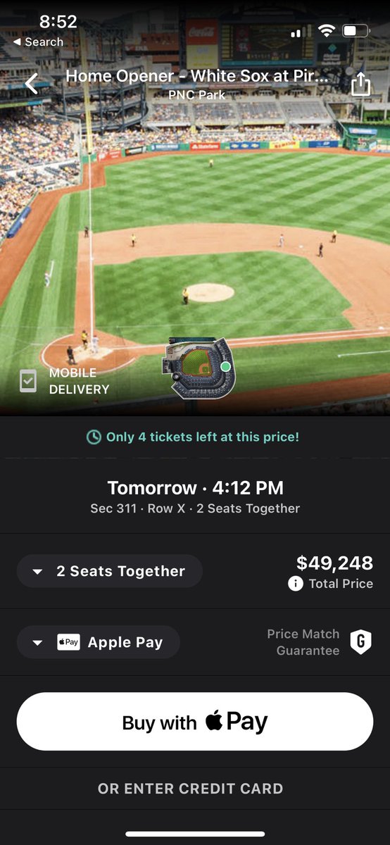 I remember the times where I could go to a Buccos game for 5 dollars and now we got tickets in the $20,000 range. Bucco fever is real. Enjoy it pittsburgh! #blackoutPNC