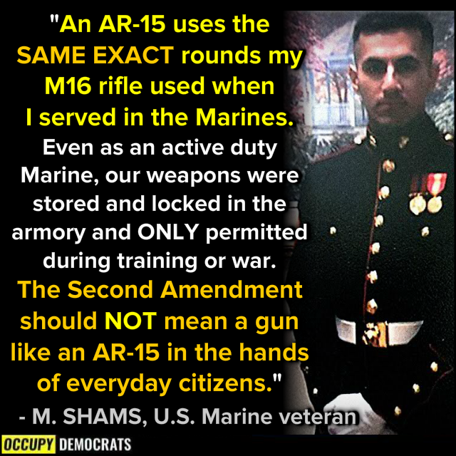 A U.S. Marine comments on gun safety: