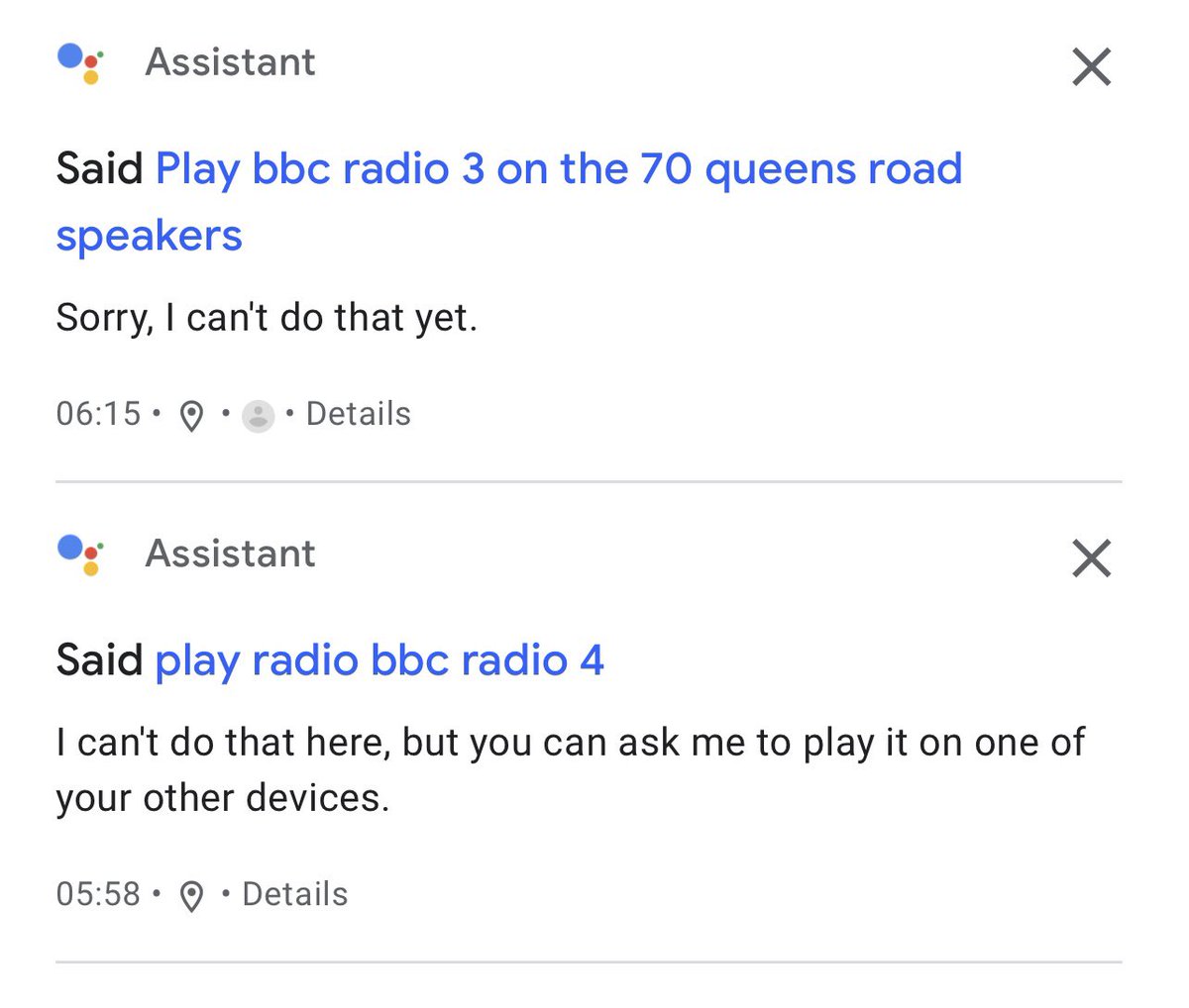 PipTheObscure's tweet photo. @googlenesthelp 

Why has BBC radio stopped working on all google nest devices?  No routines now work with BBC radio, and no voice commands. We have seven nest devices and  now no access to BBC radio! https://t.co/mRROCwB2dy