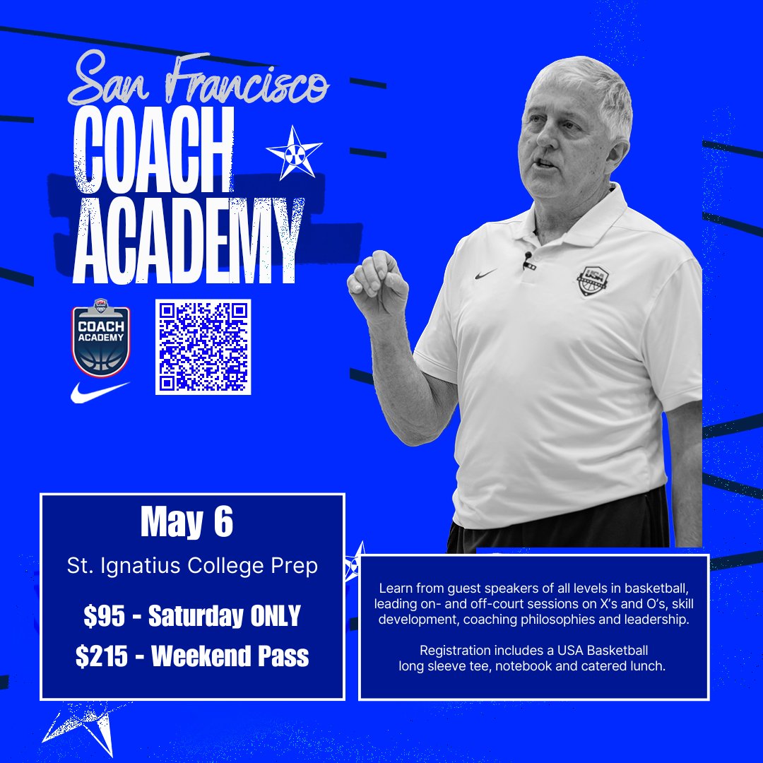 Attention basketball coaches! A great professional development opportunity is coming to the Bay Area on May 6th. Check it out!