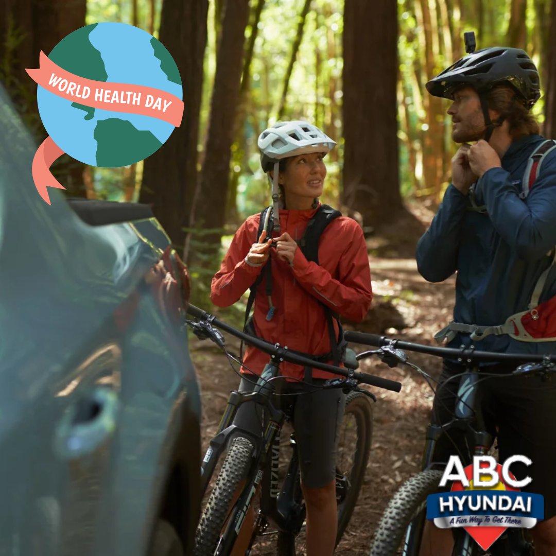 ABCHyundai's tweet photo. This #WorldHealthDay, take your #Hyundai to the great outdoors and get active! 🚲 https://t.co/CZzjrecGhP