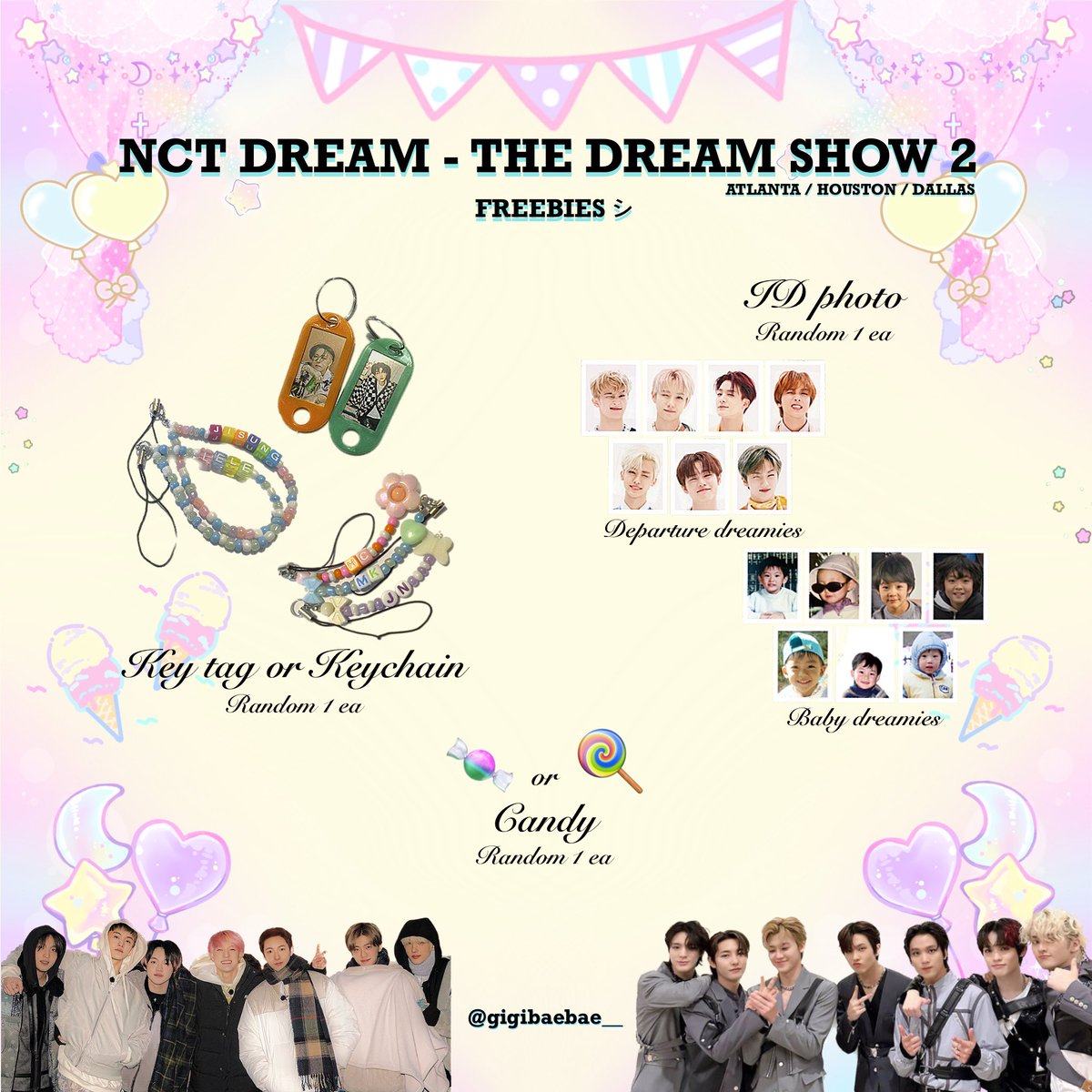 gigibaebae__'s tweet photo. pls kindly rt ♡。·˚

☆ hi hi, I made freebies for Nct dream concert tds2, I’ll update under this thread!

- venue : atlanta, houston &amp; dallas
- time &amp; location tba
- limited qty 
- dm to trade

#THEDREAMSHOW2 #THEDREAMSHOW2_In_A_DREAM https://t.co/QQRVQ9EQHF
