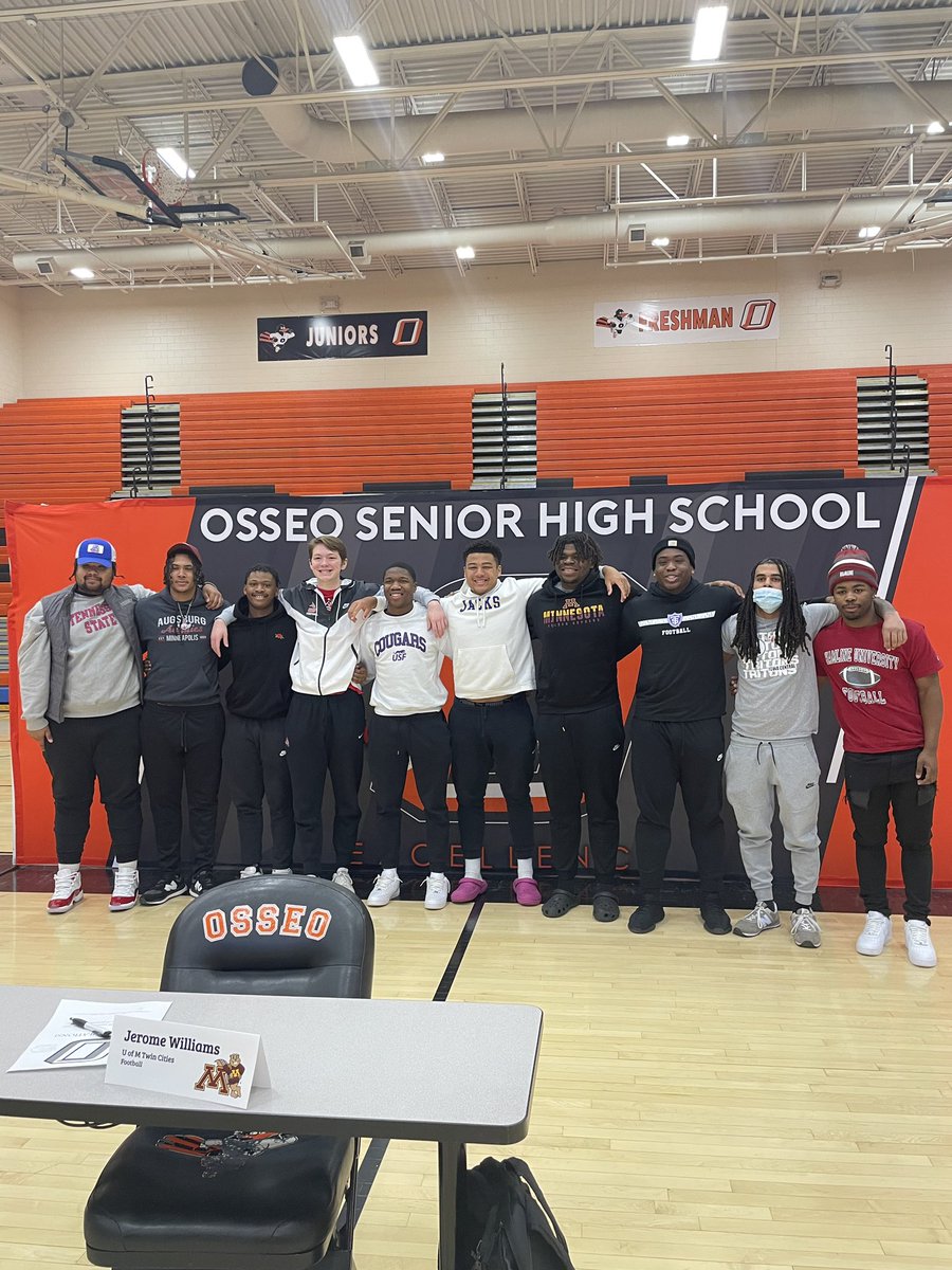 Had an awesome morning getting all the boys together for the Osseo signing day! It was great to see all the athletes sign furthering their athletics and academic careers at the collegiate level