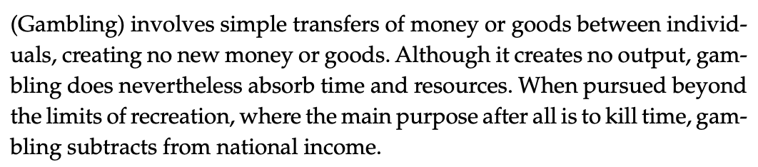 thedispatch's tweet photo. At its core, gambling is what economist Paul Samuelson described as a "sterile transfer."

\8 https://t.co/CPWnHiQ0Kc