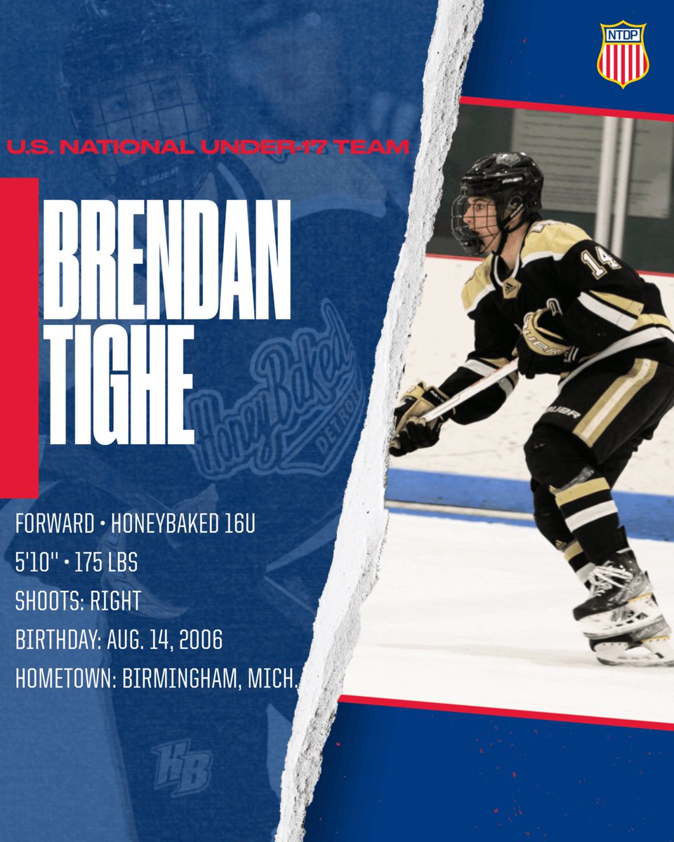 USAHockeyNTDP's tweet photo. The U.S. National Under-17 Team has added forward Brendan Tighe in advance of tonight's game! 👏

Congrats and welcome, Brendan! 🇺🇸 https://t.co/UVjdWzyMbC