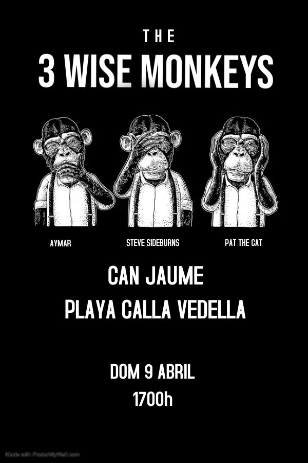 MusicaSantJosep's tweet photo. Segueixen els concerts dels diumenges a @CanJaumeBeach. A partir de les 17 hores, The 3 Wise Monkeys pujaran a l'escenari, amb versions de The Beatles, The Rollings Stones, The Police, The Clash, The Jam... 👉 https://t.co/PfmR0CATIn 
#SantJosepésMúsica #Música #Eivissa #Ibiza https://t.co/NIDCj5FnwZ