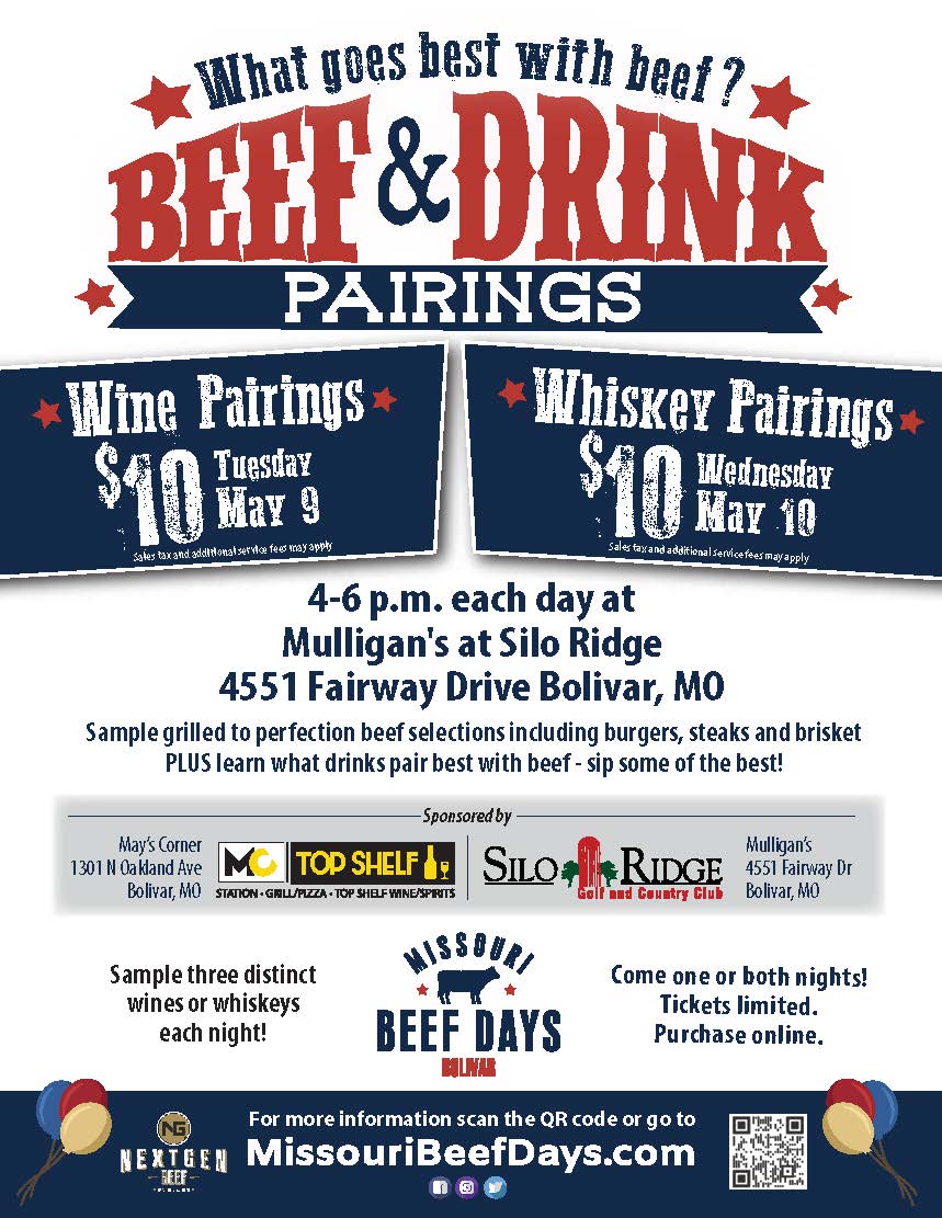 MObeefdays's tweet photo. Find out what goes best with beef with our Beef &amp; Drink Pairings! 
👉 🎫 Tickets to this event are limited (100 each night) and selling quickly!! Visit https://t.co/R1cSsq0VmO to get your tickets before they're gone! https://t.co/meYLkSK2JV