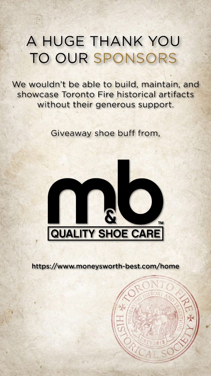 TOFireHistory's tweet photo. Thank you @MoneysworthBest for the donation of shoe shine sponges to give away at #OAFC2023 make sure to stop by our booth to grab your FREE 3pack and keep your boots looking sharp! https://t.co/Eerq1oBdZ0