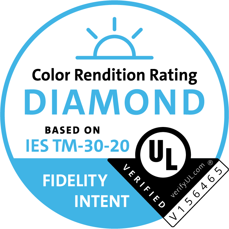 Bridgelux LED chips  color rendition rated the highest, Color Rendition Rating DIAMOND based on IES TM-30-20 Fidelity Intent by UL.