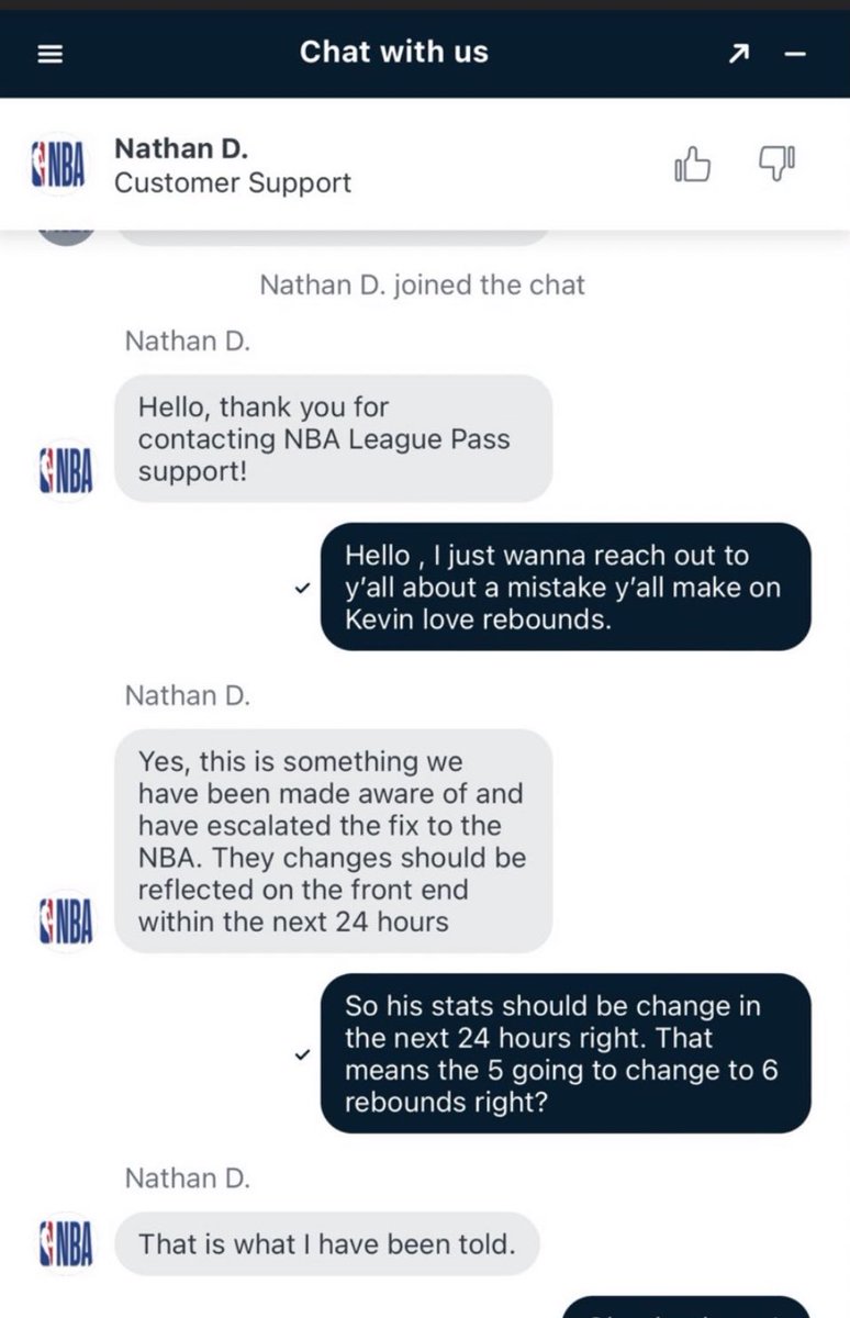 mikeyj324's tweet photo. @NBALPSupport this how I’m treated trying to get Kevin loves rebound looked at lied 2 on several occasions @NBA @nbastats   I’m treated like trash lied too and I had my hard earned money on the line and u guys did not credit Kevin loves last rebound https://t.co/LXZrTrm71L