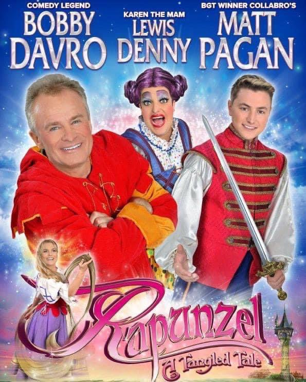 Just had a very different Good Friday as we took in a Panto (oh yes we did) at @AlhambraTheatre with @BobbyDavro1 @Lewis_Denny @MattCollabro a host of others & local dancers. Some classic panto humour. Thanks to @EnchantedEnt for keeping the classic Dave Lee Ghost Bench gag alive