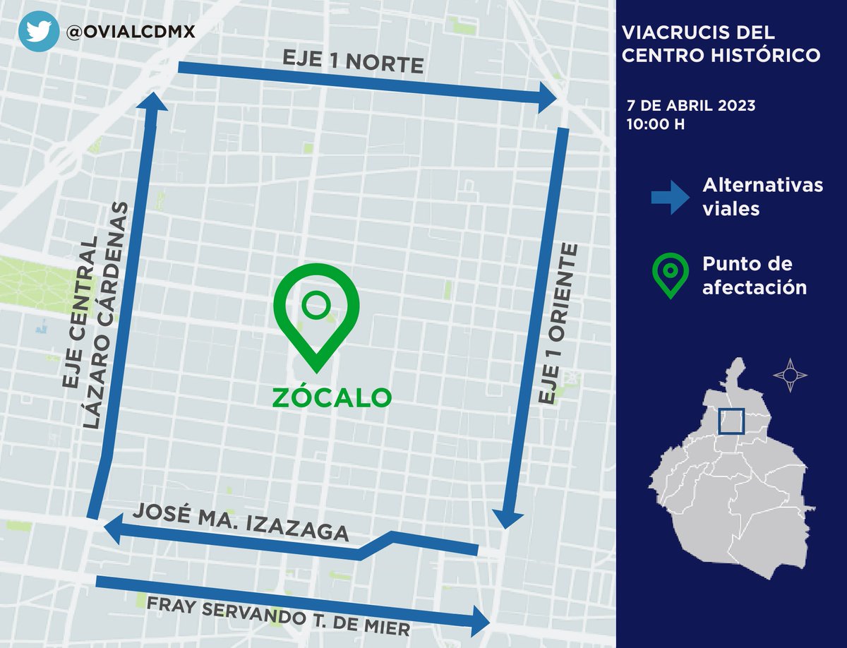 mxqnoticias's tweet photo. #AMxVial || #CDMX: Inicia #Viacrucis sobre Plaza de la Constitución a la altura de Madero, considere cerradas calles aledañas al Zócalo.
⚠️Extreme precauciones⚠️
Vía: #OVIALCDMX
#AgenciaMxNoticias https://t.co/OHlv0d7IMs