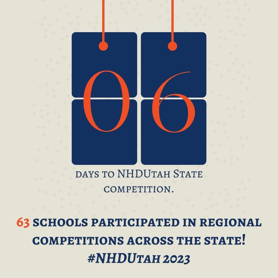 6 days to state! 63 schools participated across the state!

#LearnHistoryMakeHistory #NHDUtah <a href="/NationalHistory/">National History Day</a>
