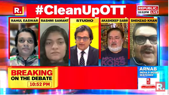 republic's tweet photo. #CleanUpOTT | Perversion should not be celebrated. There are mechanisms all around the world, says Rahul Easwar, activist. 

Watch The Debate LIVE - https://t.co/WqHTYIPEoC https://t.co/ip67arqxSW
