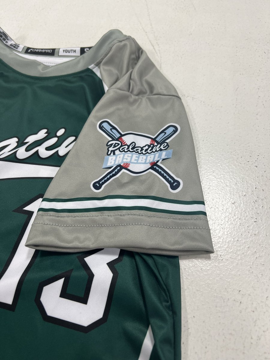 Palatine Community Baseball Softball going the route of sublimation for a fully customized jersey!
•
Sublimation Customization options are endless with the ability to print on both sleeves, back yoke, front and back. 
•
Champro Sports Sublimation
•
#waistupcustoms #sublimation