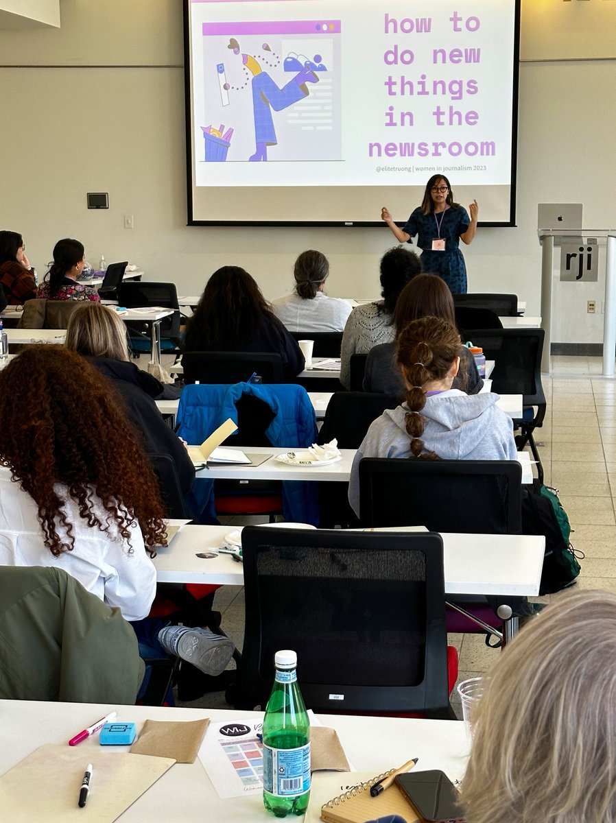 InnovationRJI's tweet photo. Elite @elitetruong of @AmPress leads our #wijworkshop session on innovation, experimentation, product and change management in journalism 🙌🏼 https://t.co/XKOLiDuAZX