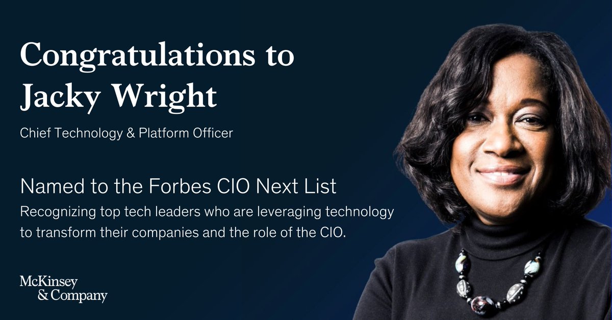 Our #CIO, Jacky Wright, was recently named to the 2023 @Forbes CIO Next List--an honor that recognizes 50 top #tech leaders leveraging innovations to transform both their companies and the CIO position.