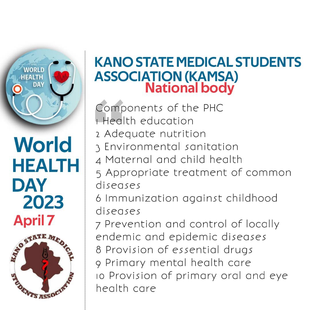 Kano state medical students association stands for health for all!
#WorldHealthDay23 #WorldHealthDay #WorldHealthOrganisation