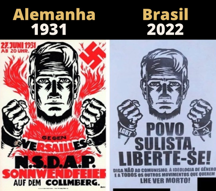 izzynobre's tweet photo. é disso q to falando. anti-comunismo, ódio contra a pessoas LGBTQ, essas coisas ~coincidentemente~ sempre acabam flertando com nazismo e seus simpatizantes

o motivo é simples -- nazistas tb odiavam essas coisas https://t.co/TQtbFziybB