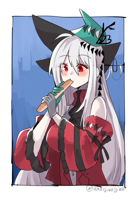 skadi eating breadstick (38)#arknights #明日方舟 #100日チャレンジ 