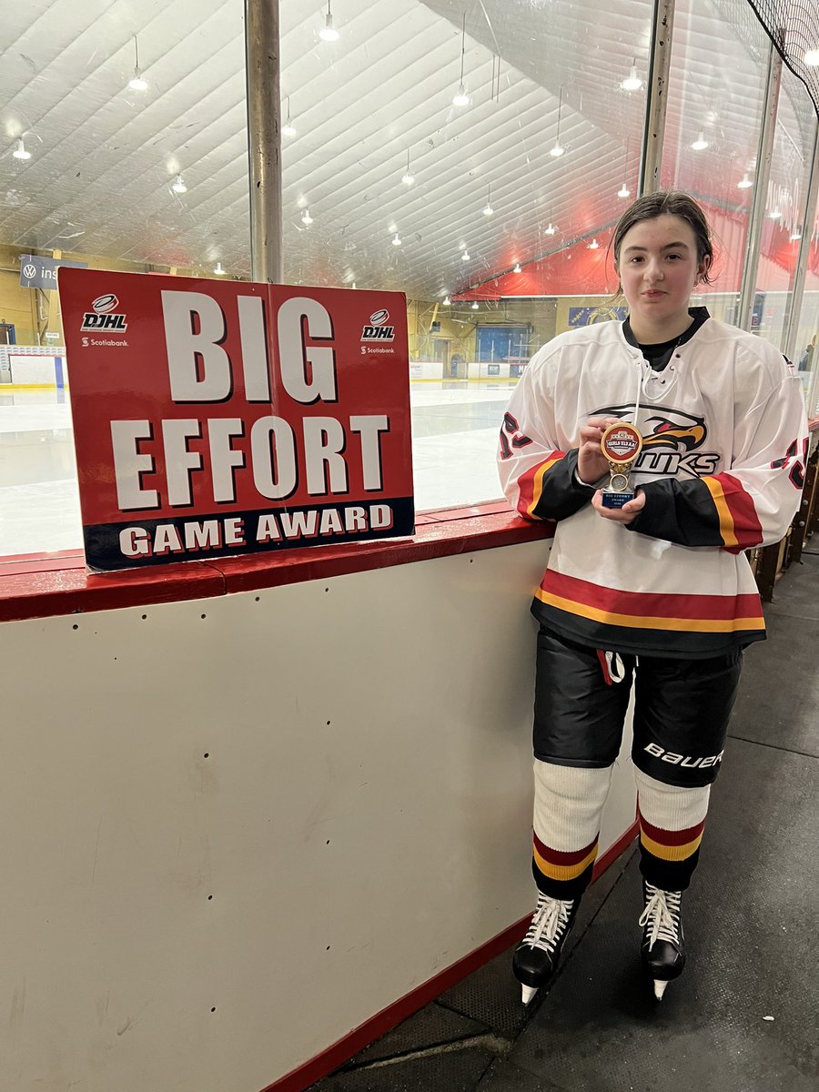 GAME 1 - 
Big effort award goes to our girl Paige O’Neil

Awesome game Paige well deserved for that sniper goal! <a href="/DJHLnews/">@djhlnews</a>