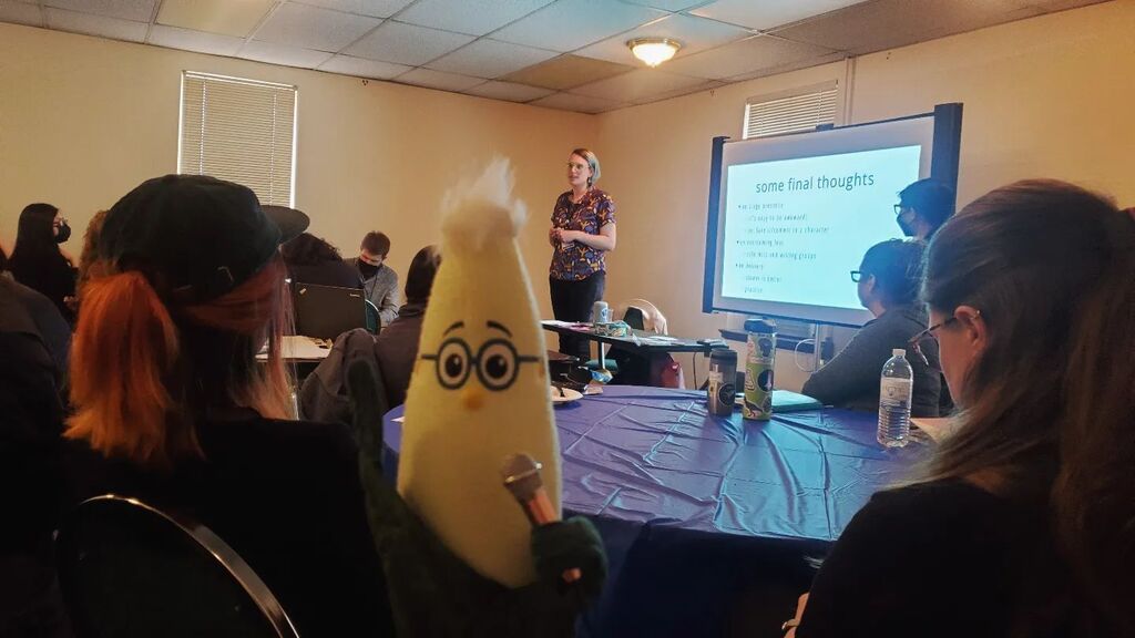 franknfoode's tweet photo. Valerie Bentivegna and Theresa Flores gave a great workshop about doing geeky stand-up comedy at #SciTalk23.
Some say my jokes are corny, but that's just not true - they're AMAIZING! 🥁🥁🥁🔔 #humor #comedy #getit #illseemyselfout https://t.co/WHGKf1UzD9 https://t.co/1U0m9CNNOJ