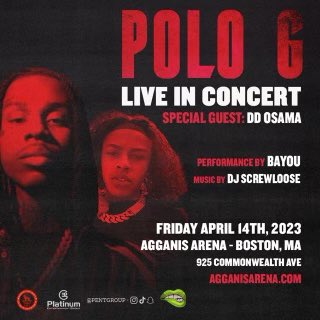 TheRealDDOsama's tweet image. APRIL 14TH ME AND POLO G GON BE AT THE AGGANIS ARENA AT BOSTON MASSACHUSETTS GET THOSE TICKETS LINK IN MY BIO IS GON BE A MOVIE FR‼️‼️ #ddosama #polog