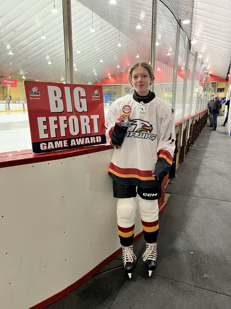 GAME 2
Big effort award goes to our girl Erin Doody! 

Awesome game Erin, hard on the puck what a super game ! <a href="/DJHLnews/">@djhlnews</a>