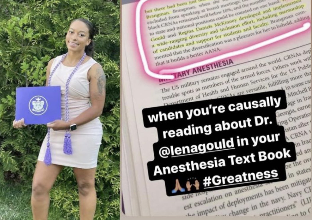 Wow. On IG, Ariel Anderson JHUSON nurse anesthesia student! 

It’s a beautiful surprise to learn about 2  intentional diversity pipeline programs targeting junior high school students and nurses of color interested in CRNA trajectory in the Nurse Anesthesia textbook (7th Ed.) &…